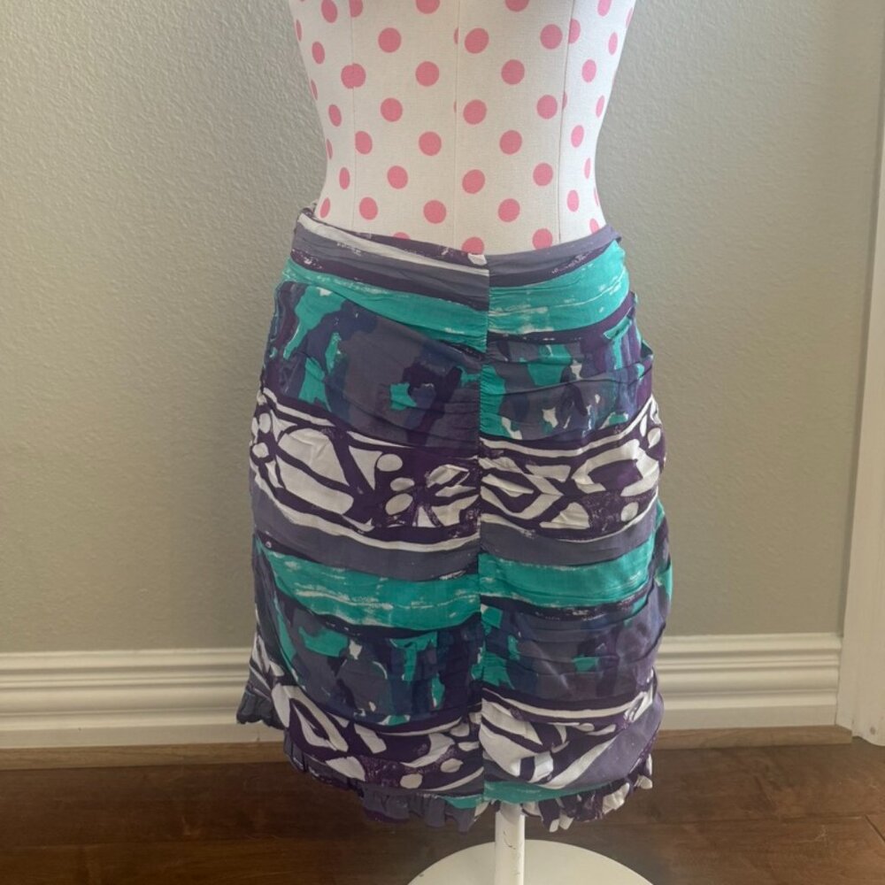 Anthropologie Porridge brand Multi-Colored Ruched Skirt NWOT size S